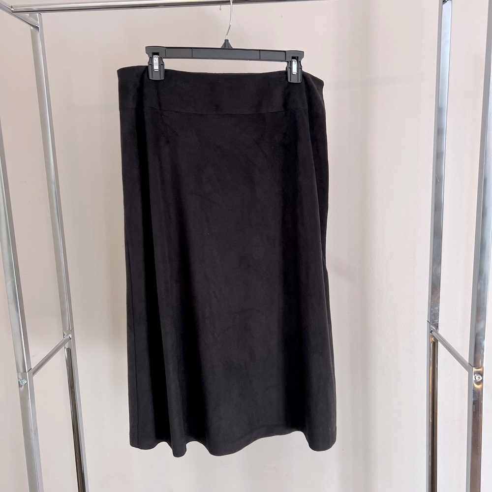 Sigrid Olsen Faux Suede A-Line Skirt - Lined - Size 14 in Black - New with Tags